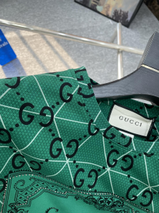 Luxury Mens Clothing Gucci GG Cotton T Shirt in Green M To XXXL A168PP480 AA176264