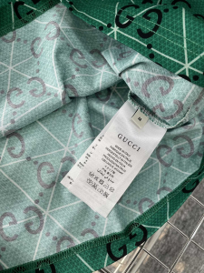 Luxury Mens Clothing Gucci GG Cotton T Shirt in Green M To XXXL A168PP480 AA176264