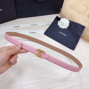 Chanel CC Logo Buckle Leather Belt Pink 20MM 