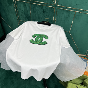 Replica Womens Clothing Chanel CC Logo Cotton T Shirt in White SML A154PP280 AA176519