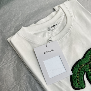 Replica Womens Clothing Chanel CC Logo Cotton T Shirt in White SML A154PP280 AA176519