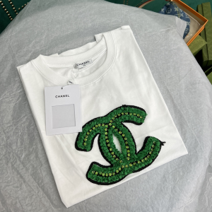 Replica Womens Clothing Chanel CC Logo Cotton T Shirt in White SML A154PP280 AA176519