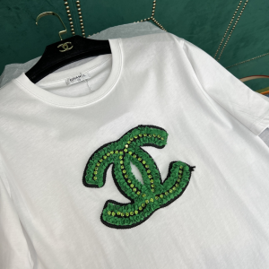 Replica Womens Clothing Chanel CC Logo Cotton T Shirt in White SML A154PP280 AA176519