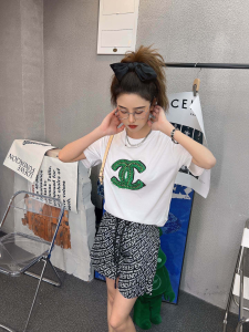 Replica Womens Clothing Chanel CC Logo Cotton T Shirt in White SML A154PP280 AA176519