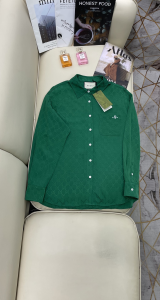 Gucci Green GG Embroidery Shirt 