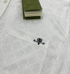 Replica Womens Clothing Gucci White GG Embroidery Shirt SML A40PP580 AA176293