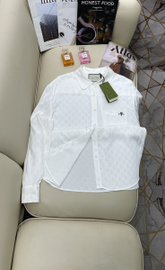 Replica Womens Clothing Gucci White GG Embroidery Shirt SML A40PP580 AA176293