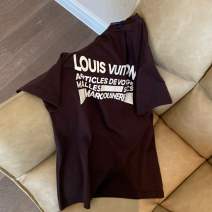 Replica Womens Clothing Louis Vuitton Black Cotton T Shirt SML A154PP280 AA176531