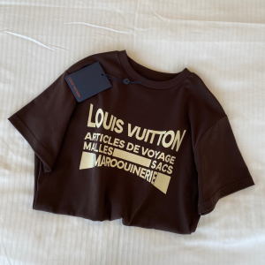 Replica Womens Clothing Louis Vuitton Black Cotton T Shirt SML A154PP280 AA176531