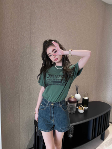 Replica Womens Clothing Louis Vuitton Green Cotton T Shirt SML A154PP280 AA176530
