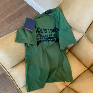 Replica Womens Clothing Louis Vuitton Green Cotton T Shirt SML A154PP280 AA176530
