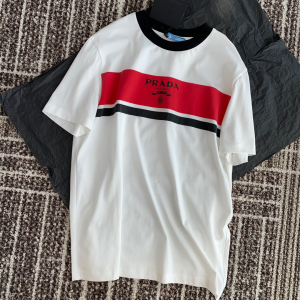 Prada White Cotton Jersey T Shirt 
