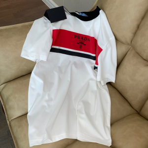 Replica Womens Clothing Prada White Cotton Jersey T Shirt SML A154PP280 AA176527