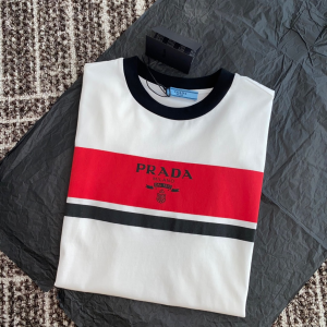 Replica Womens Clothing Prada White Cotton Jersey T Shirt SML A154PP280 AA176527