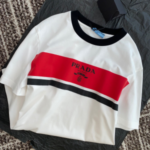 Replica Womens Clothing Prada White Cotton Jersey T Shirt SML A154PP280 AA176527