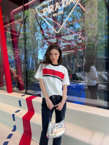 Replica Womens Clothing Prada White Cotton Jersey T Shirt SML A154PP280 AA176527