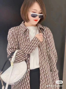 Replica Womens Clothing Dior Oblique Shirt in Brown SML A154PP480 AA176881