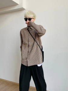 Replica Womens Clothing Dior Oblique Shirt in Brown SML A154PP480 AA176881