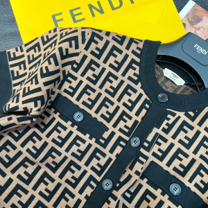 Replica Womens Clothing Fendi FF Knitwear Sweater in Brown SML A154PP380 AA176880