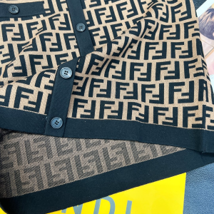 Replica Womens Clothing Fendi FF Knitwear Sweater in Brown SML A154PP380 AA176880