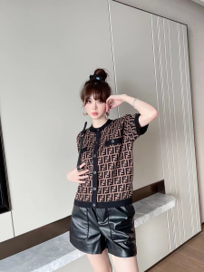 Replica Womens Clothing Fendi FF Knitwear Sweater in Brown SML A154PP380 AA176880