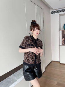 Replica Womens Clothing Fendi FF Knitwear Sweater in Brown SML A154PP380 AA176880