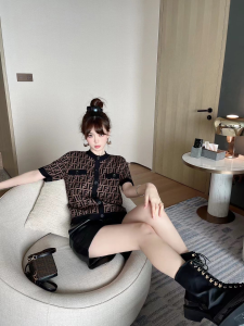 Replica Womens Clothing Fendi FF Knitwear Sweater in Brown SML A154PP380 AA176880