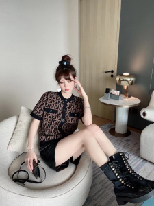 Replica Womens Clothing Fendi FF Knitwear Sweater in Brown SML A154PP380 AA176880