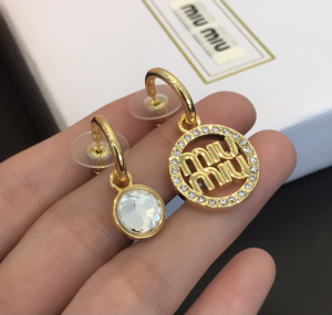 Miu Miu Earrings MiuMiu Crystal Pendant Earrings 