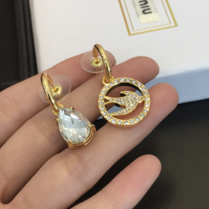Miu Miu Earrings MiuMiu Crystal Pendant Earrings 