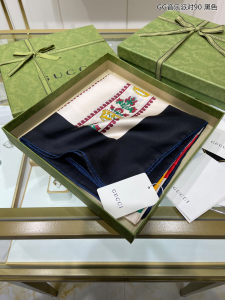 Replica Womens Scarf Gucci Music Print Silk Scarf in Black 90x90CM A144PP190 AA177056