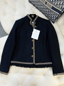 Chanel 2022 Black Tweed Jacket Coat 