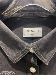 Replica Womens Clothing Chanel CC Logo Black Denim Jacket SML A228PP580 AA177878