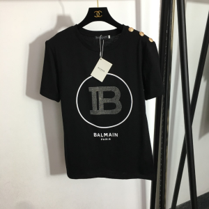 Balmain Black Cotton T Shirt 