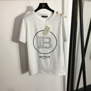 Balmain White Cotton T Shirt 
