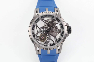 Roger Dubuis VIP Excalibur Spider Skeleton Flying Tourbillon Mens Watch Blue 413MM Silver Roger Dubuis VIP Excalibur Spider Skeleton Flying Tourbillon Mens Watch Blue 413MM Silver