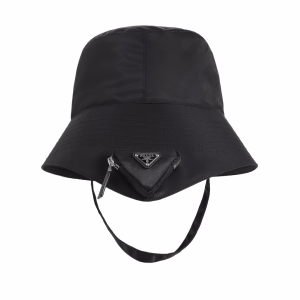 Prada Re Nylon Bucket Hat Mini Pouch Black 