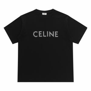 Celine Black Jersey Cotton T Shirt 