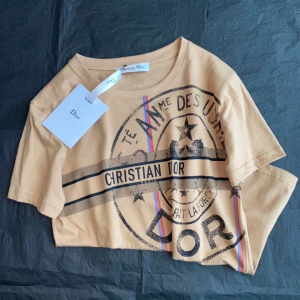 Replica Womens Clothing Dior Beige Cotton Jersey T Shirt SML A154PP280 AA178412