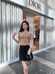 Replica Womens Clothing Dior Beige Cotton Jersey T Shirt SML A154PP280 AA178412