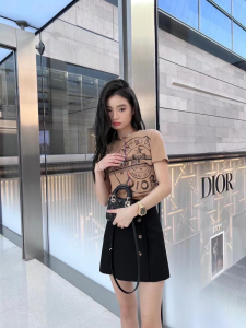 Replica Womens Clothing Dior Beige Cotton Jersey T Shirt SML A154PP280 AA178412