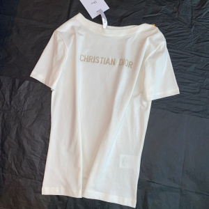 Dior Embroidery White Cotton T Shirt 