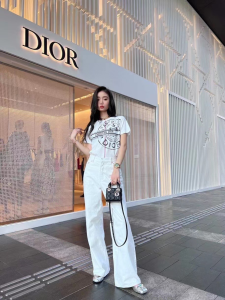 Replica Womens Clothing Dior White Cotton Jersey T Shirt SML A154PP280 AA178413