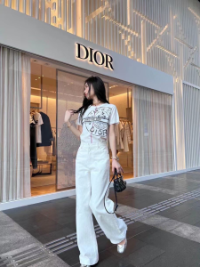Replica Womens Clothing Dior White Cotton Jersey T Shirt SML A154PP280 AA178413