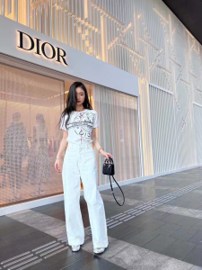 Replica Womens Clothing Dior White Cotton Jersey T Shirt SML A154PP280 AA178413