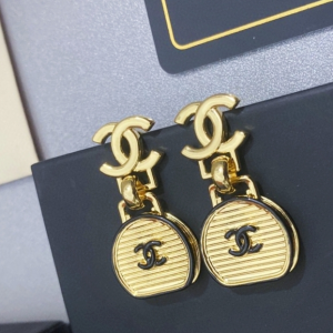Chanel Gold CC Bag Earrings 