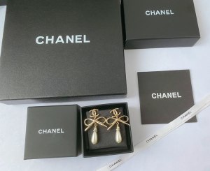 Replica Womens Jewelry Chanel Gold CC Bownot Pearl Earrings A152PP110 AA178400