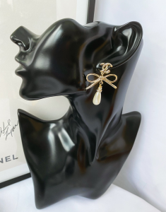 Replica Womens Jewelry Chanel Gold CC Bownot Pearl Earrings A152PP110 AA178400