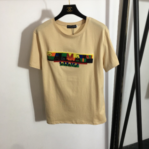 Balmain 2022 Cotton Jersey T Shirt Beige 