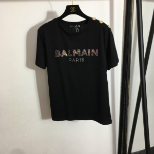Balmain 2022 Cotton Jersey T Shirt Black 